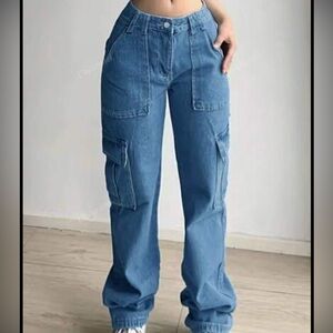 Casual Blue Cargo Pants